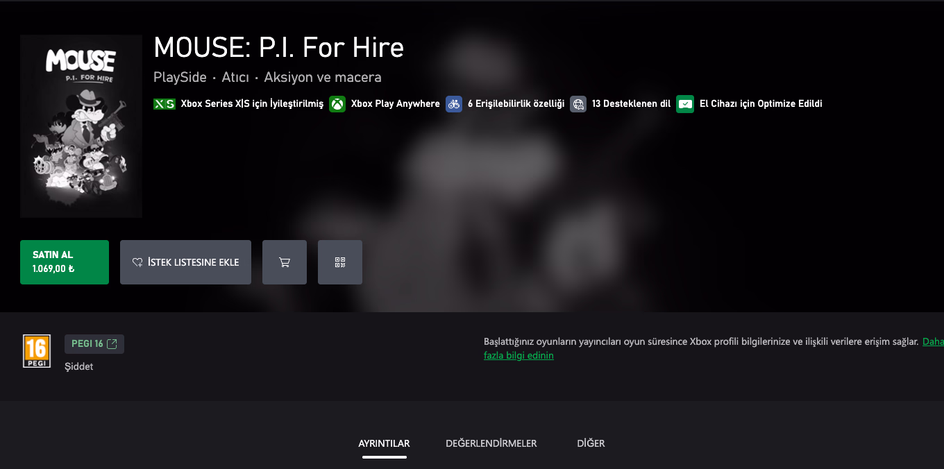قیمت بازی MOUSE: P.I. For Hire در ریجن ترکیه