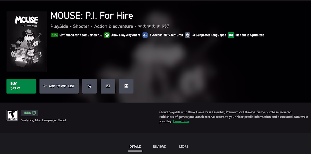قیمت بازی MOUSE: P.I. For Hire در ریجن آمریکا